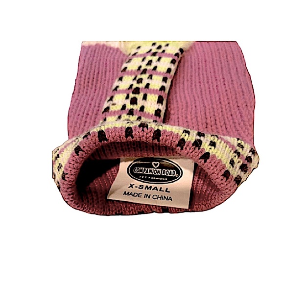 Pet Dog Pre-Owned Companion Road Purple & Green Knit Female Dog Sweater. - Picture 2 of 5